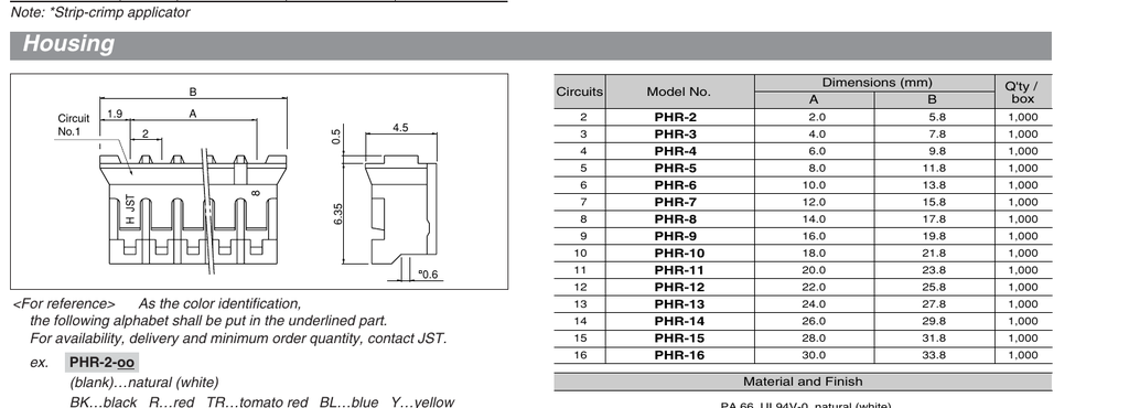 JST PHR-8 connector