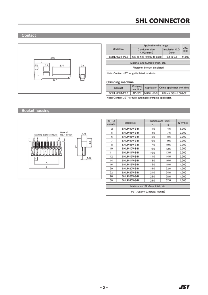 [CON-032470-00] JST SM06B-SHLS-TF mating connector