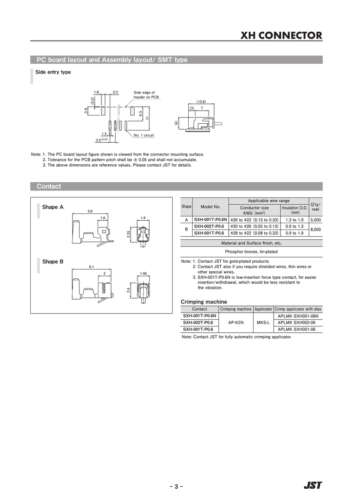 JST SXH-001T-P0.6 crimp contact
