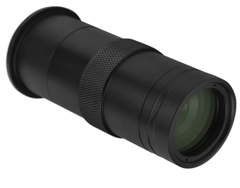 8X to 100X C Mount CCD Microscope Lens, Digital Industry Microscope Camera Lens 25mm Zoom Adjustable Magnification