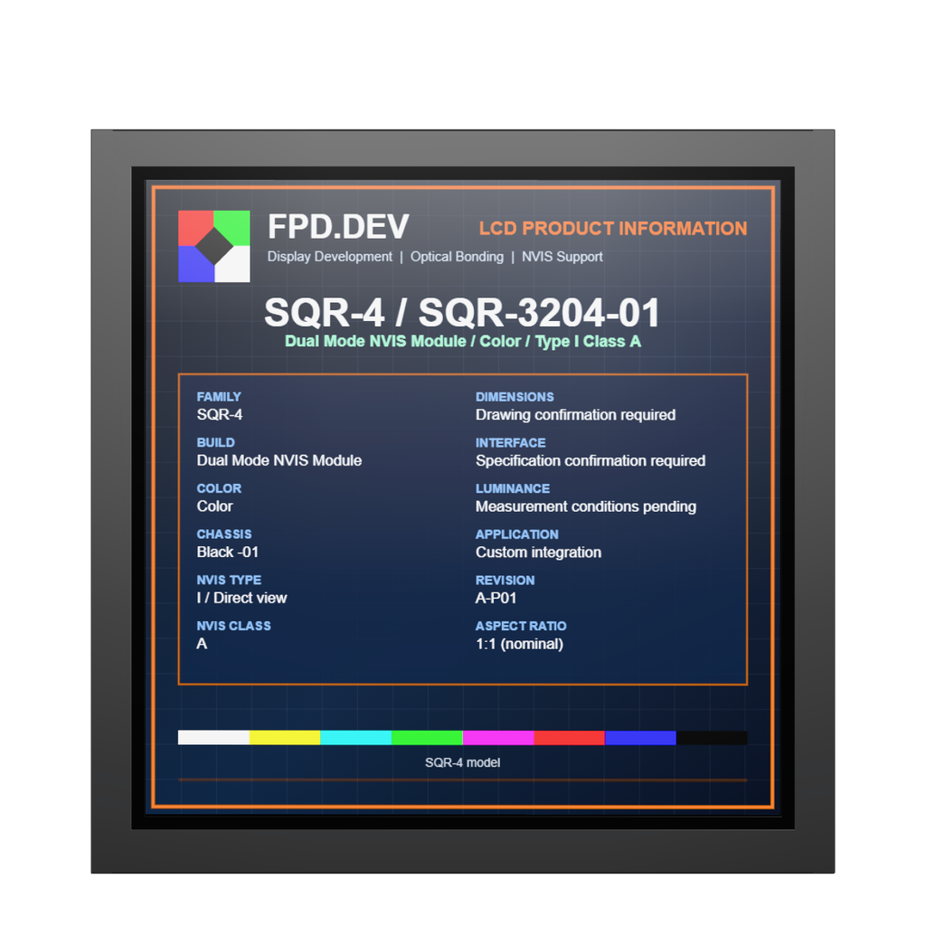 [SQR-3204-01] SQR-4 Dual Mode NVIS Module — Color; NVIS Type I, Class A / Black chassis