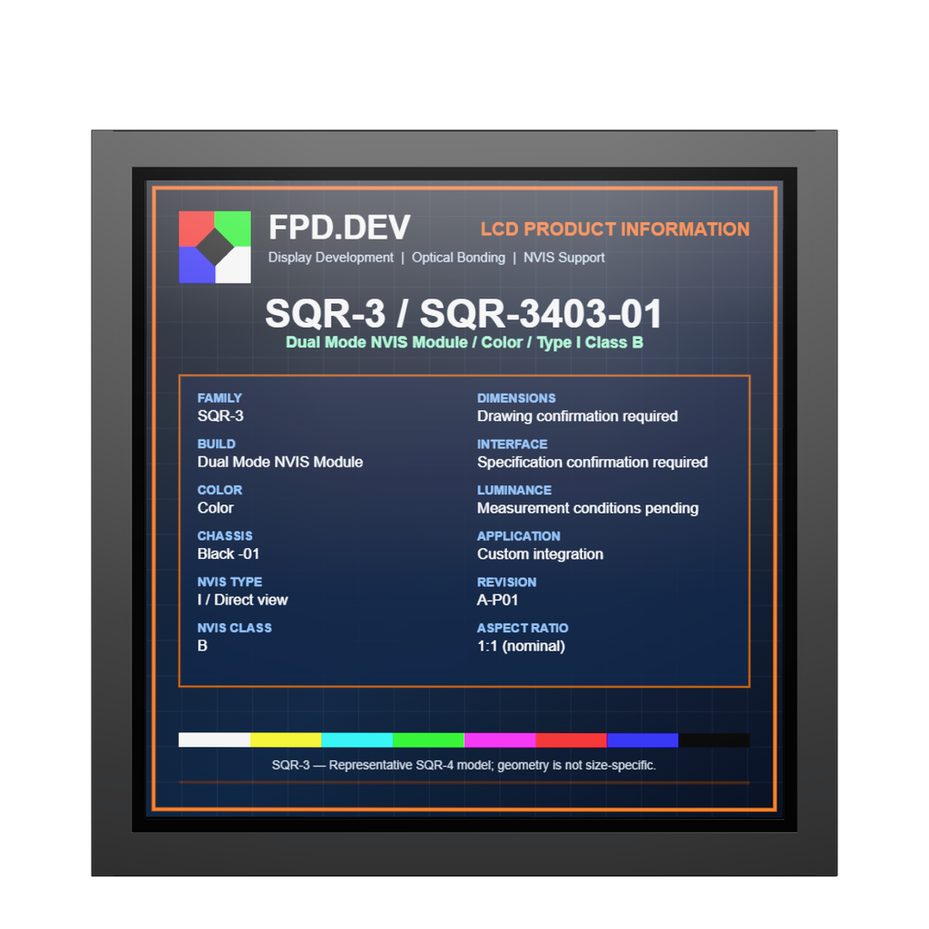 [SQR-3403-01] SQR-3 Dual Mode NVIS Module — Color; NVIS Type I, Class B / Black chassis