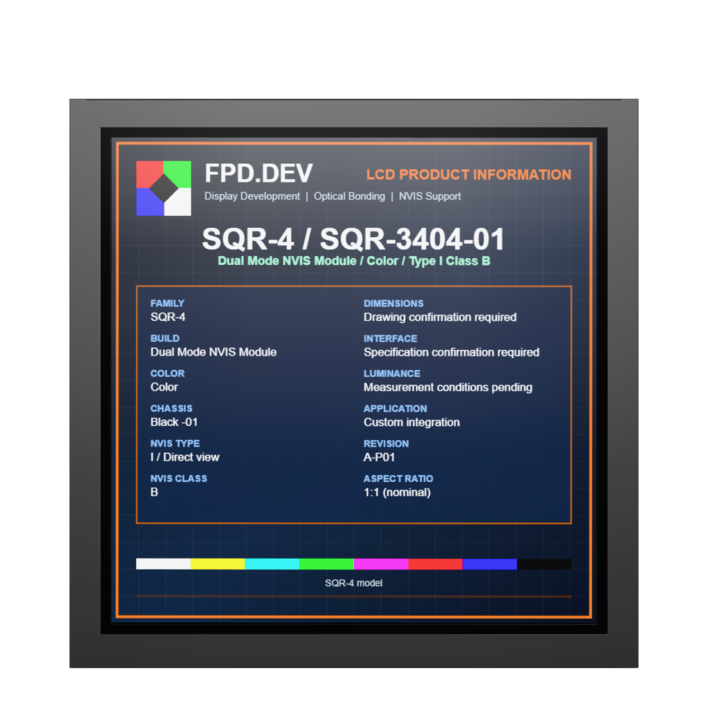 [SQR-3404-01] SQR-4 Dual Mode NVIS Module — Color; NVIS Type I, Class B / Black chassis