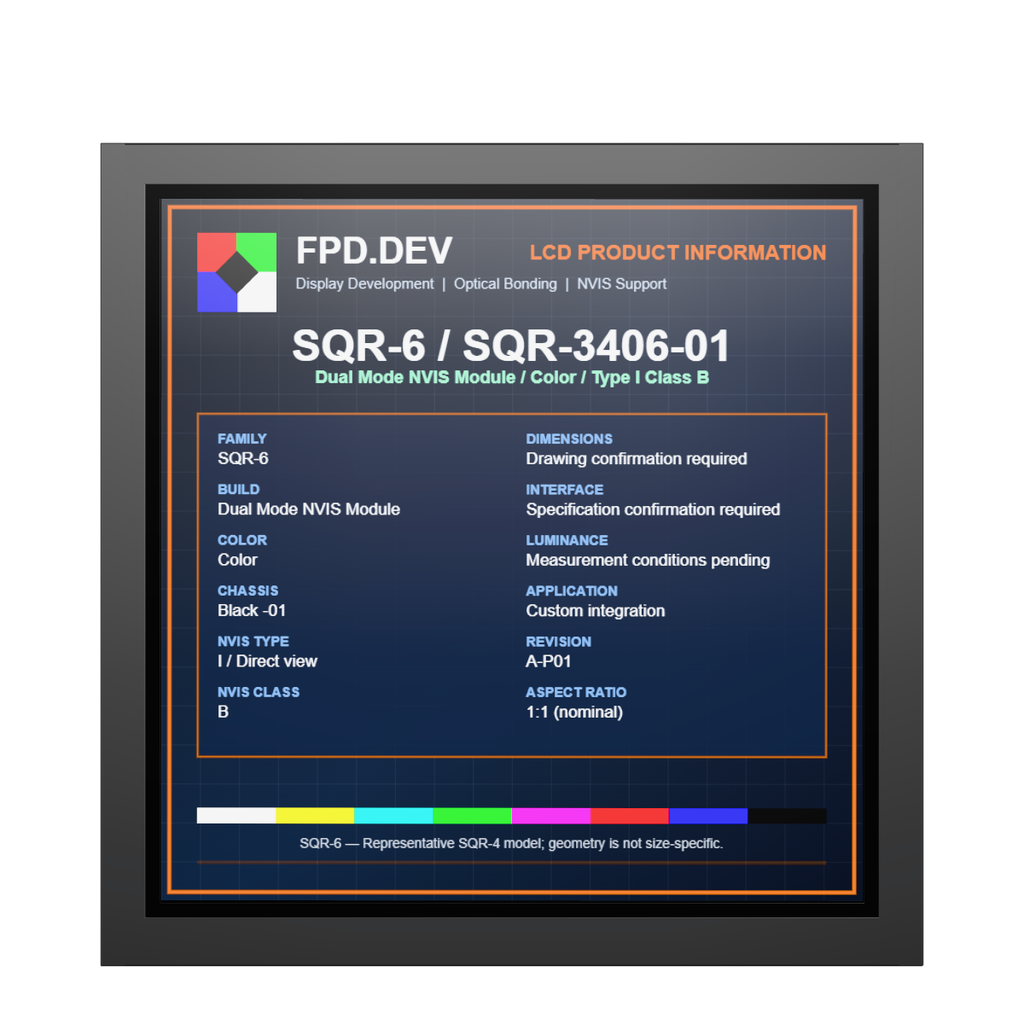 [SQR-3406-01] SQR-6 Dual Mode NVIS Module — Color; NVIS Type I, Class B / Black chassis