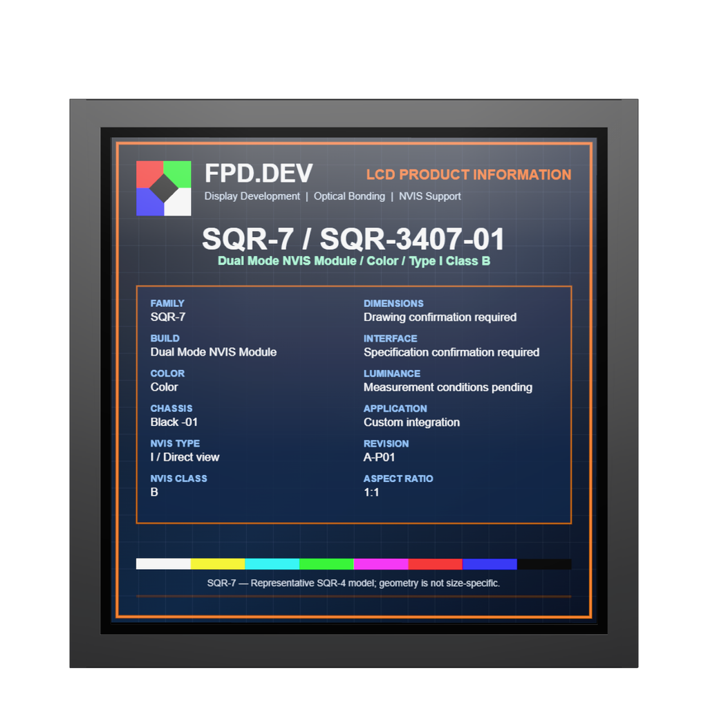 [SQR-3407-01] SQR-7 Dual Mode NVIS Module — Color; NVIS Type I, Class B / Black chassis
