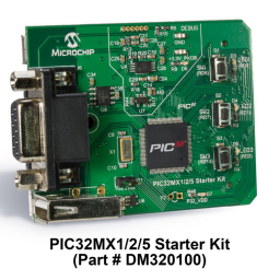 Microchip DM320100 PIC32MX1/2/5 Starter Kit manufacturer board photo